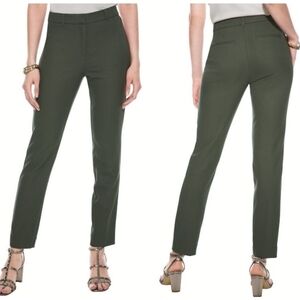 White House Black Market Olive Green Smooth Front Ankle Pants - Sz 0